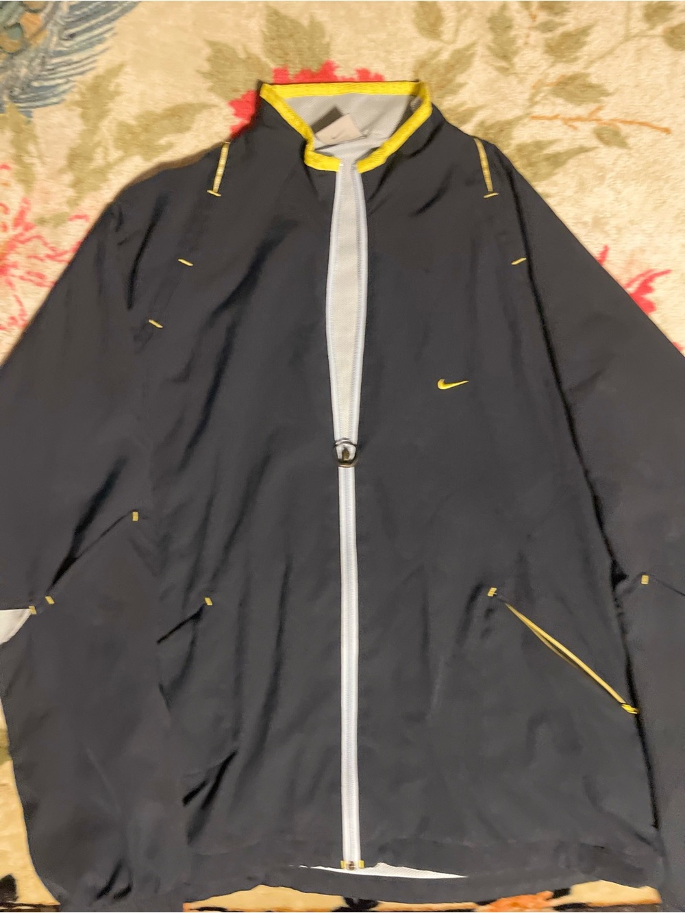 Nike Men’s Black and Yellow Track Windbreaker Jacket